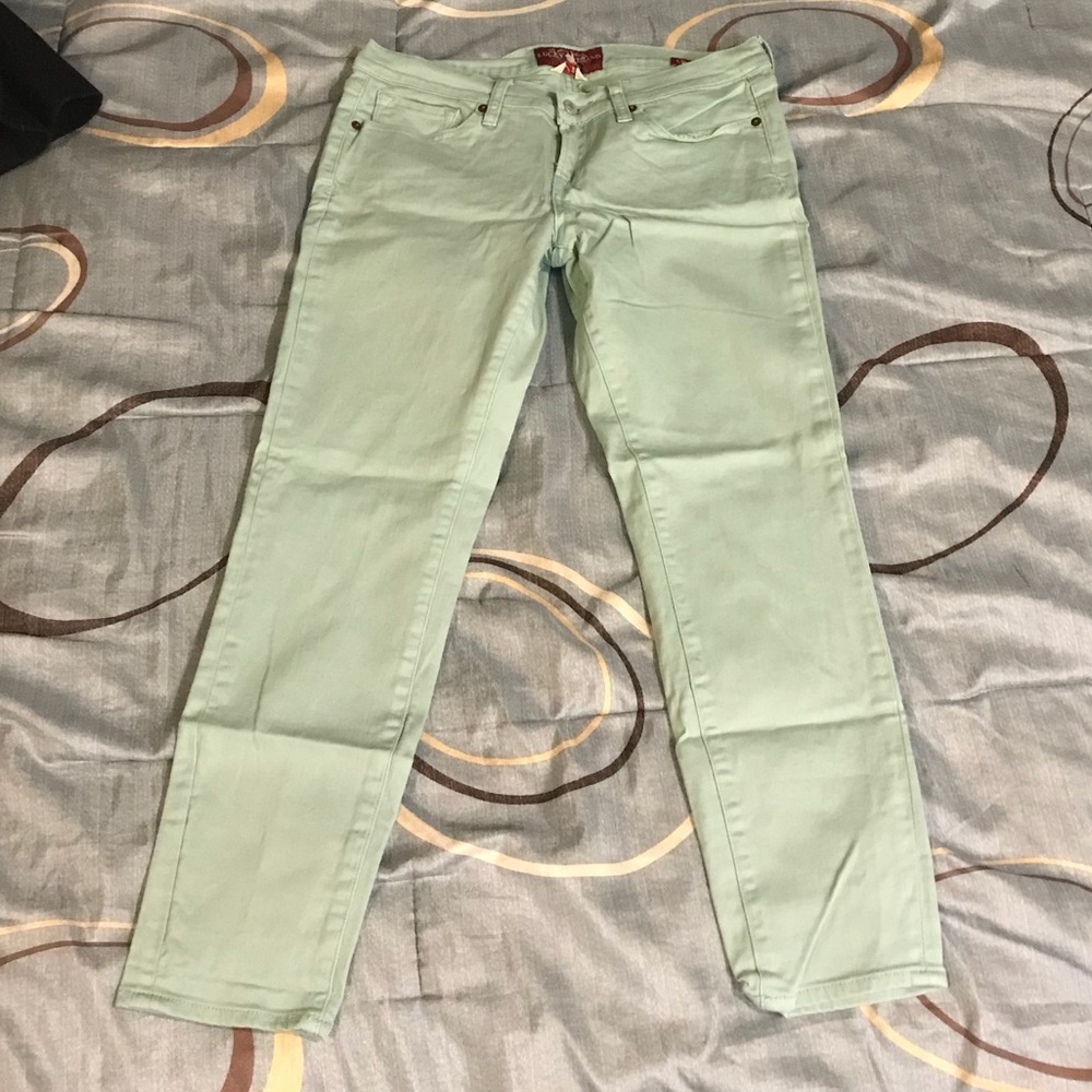 Lucky Brand Charlie Capri Teal Green Pants